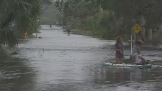 Flooding continues in Florida Kamala Harris accepts town hall invitation [upl. by Nosecyrb]