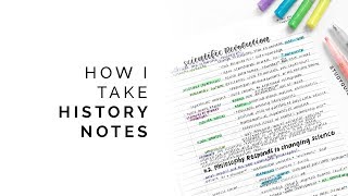 how to take history notes 🍂 colorcoding effective summaries and more [upl. by Evreh]