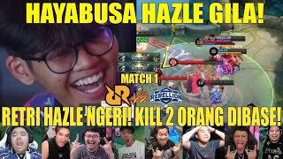 HAZLE SI HAYABUSA REAKSI STREAMER MELIHAT DEBUT RRQ HAZLE DI MPL ID SEASON 14 [upl. by Aynnek945]