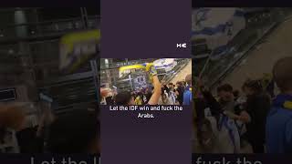 Maccabi Tel Aviv hooligans chanting antiArab chants at Tel Aviv airport [upl. by Assital]