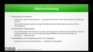 Psychologie  Wahrnehmung  Einführung [upl. by Myo]