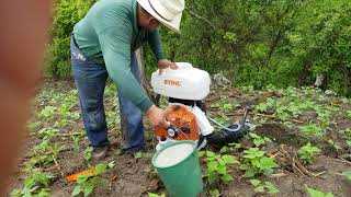 STIHL SR 450 Fumigadora liquido y granulados solidos Sprayer [upl. by Eiro]