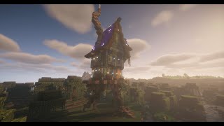 Minecraft Building a Baba Yaga Witch House [upl. by Yraeht54]