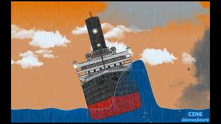 RMS Olympic Ship Sinks to on the starboard side After Giant Wave in Floating Sandbox simulator [upl. by Ree615]