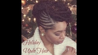 Holiday Hairstyle Collab  Holiday Updo Protective Hairstyle Tutorial [upl. by Grady336]