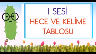 I SESİ HECE VE KELİME TABLOSU [upl. by Frankie794]