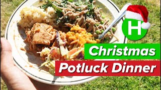 Christmas Potluck Dinner VLOG [upl. by Garrott]