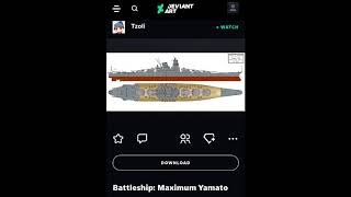 Tzoli  Imperial Japanese Navy SuperBattleship Maximum Yamato from quotNavyFieldquot DeviantArt [upl. by Flanders]