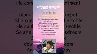 Michael Jackson  Smooth Criminal Lyrics shorts [upl. by Aidole]