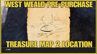 Eso  West Weald PrePurchase Treasure Map 2 Location [upl. by Ruffi]