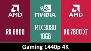 RX 6800 vs RTX 3080 10GB vs RX 7800 XT [upl. by Hicks625]