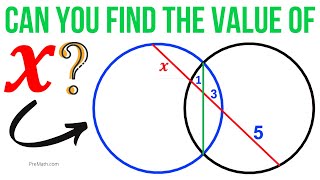 Calculate the Value of X When Two Identical Circles Intersect  Easy Explanation [upl. by Aronow460]