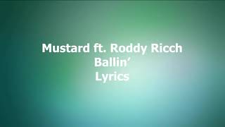 Mustard Ballin ft Roddy Ricch Clean Lyrics [upl. by Bronny]