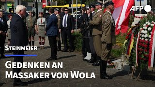 Steinmeier gedenkt der Toten des Massakers von Wola 1944  AFP [upl. by Efron]