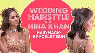 Stylish Wedding Hairstyle amp A Quick Hair Hack For Short Hair With Hina Khan  MissMalini [upl. by Nadean]