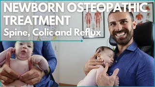 Baby Newborn Osteopathic Treatment Spine Colic and Reflux  Dr Matteo Silva Pediatric Osteopath [upl. by Alakam]