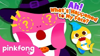 Ah Whats Happening to My Face  Zombie Baby Shark  Pinkfong Halloween Story  Official Pinkfong [upl. by Dragelin]