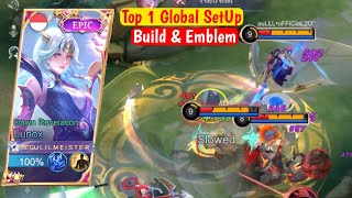 Top 1 Global Lunox Build And Emblem SetUp  BEST BUILD LUNOX 2023 [upl. by Gaultiero]