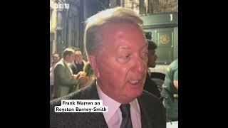 Frank Warren heaps praise on Royston BarneySmith Boxing FrankWarren Queensberry BarneySmith [upl. by Silecara790]