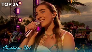 Allegra Miles Steps Away From Her Instrument And SHINES On American Idol Top 24 [upl. by Yelsgnik]