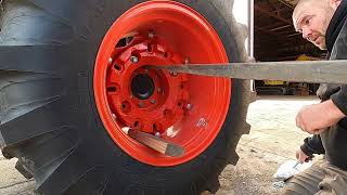 Kubota Tractor Wheel Weight Install [upl. by Morly]