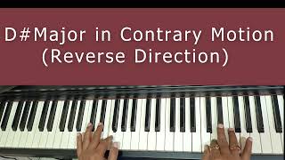 How to Play E Flat Major Scale in Contrary Motion  Right and Left Hand  D Major Scale and Chords [upl. by Anwahsal]