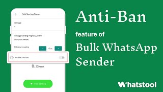 AntiBan feature of WhatsApp Bulk Sender  Utility of AntiBan in Bulk Sending  WhatsTool Tech [upl. by Novj]