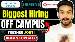 Cisco Siemens Vodafone Biggest Hiring  OFF Campus Drive For 2025 2024 2023 Batch  Fresher Jobs [upl. by Hacceber]