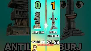 Antilia vs Burj Khalifa comparision adkvermaanimation cartoon facts shorts antiliavsburjkali [upl. by Loraine]