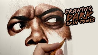 How To Draw Dark Skin Tones Using Derwent Lightfast Coloured Pencils  Strathmore Bristol Vellum [upl. by Eitsirk241]