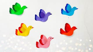 3D Paper Birds Making Tutorial  DIY Crafts  3D Room Decor  Paper pigeons Making [upl. by Papert982]