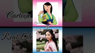 Cartoon vs Live action disneyprincess comparison shorts [upl. by Olocin418]