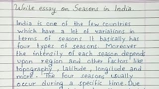 Write an essay on Seasons in India  Essay writing  English [upl. by Lalat]