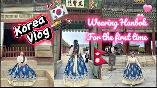 Wearing Hanbok for the first time🤗 Gyeongbokgung PalaceBukchon Hanok Village Visit 🇳🇵🇰🇷 MissRai🌸 [upl. by Suki]