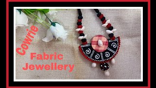 Handmade Jewellery Making Tutorial Fabric Jewellery  Pre Puja Collection Cowrie Shell Jewellery [upl. by Karoly548]