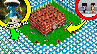 1000000 DE GATO PITUFO VS CASA DE TNT  ¿PODREMOS SOBREVIVIR SMURF CAT MEME MINECRAFT TROLL [upl. by Gusti]