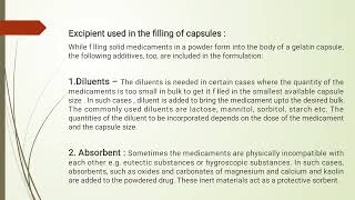 Excipients used in the filling of capsules [upl. by Eseekram726]