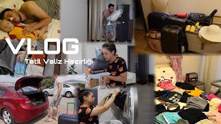 VLOG  TATİL VALİZ HAZIRLIĞI  VALİZİMİZDE NELER VAR  BİRİKEN KARGOLARIM  GÖÇ EDİYORUZ 😅 [upl. by Chin478]