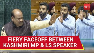 First Day First Fight Speaker Om Birla Loses Cool In Lok Sabha After Kashmiri MPs Speech [upl. by Ruhl273]