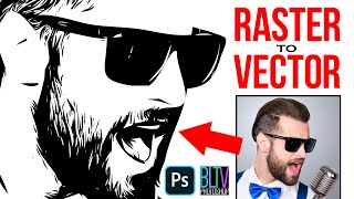 Photoshop Convert RASTER Images to VECTOR Graphics [upl. by Claudia571]