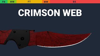 Falchion Knife Crimson Web  Skin Float And Wear Preview [upl. by Braynard]