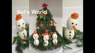 Merry Christmas 2019  Snowman appetizer and Edible Broccoli Christmas Tree  Christmas Recipes [upl. by Fein319]