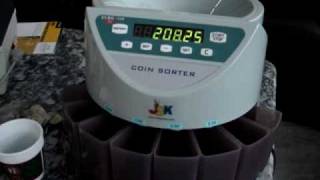 JSK Coin Counter Sorter Eurox J510 เครื่องนับเหรียญ [upl. by Hayikat460]