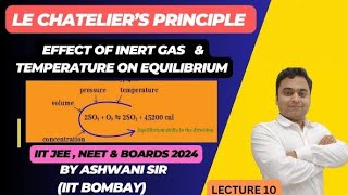 Le chateliers principle effect of inert gas and temperature on equilibrium [upl. by Ainar]