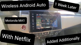 Wireless Android Auto Motorola MA1 with Netflix and YouTube [upl. by Ahtamas455]