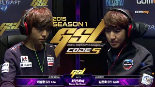 Life vs herO ZvP Code S Ro4 Match 2 Set 3 2015 GSL Season 1  StarCraft 2 [upl. by Helbon]