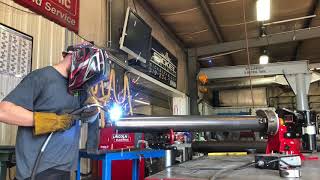 Mig welding on a welding positioner [upl. by Ssidnak837]