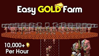 Minecraft Easy and Efficient Gold Farm Tutorial 120  10000 Items Per Hour [upl. by Einalem]