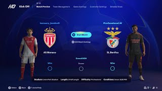 Monaco vs Benfica⚽Champions League  2024 2025⚽Camera Pro⚽My Predictions⚽ [upl. by Anilatsyrc]