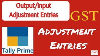 GST Adjustment Entry in Tally Prime How to Adjust GST Input Output in Tally Prime  GST Entry [upl. by Parry240]